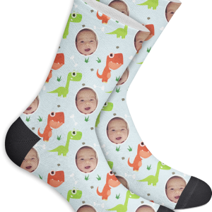 Custom Baby Picture Socks – Dinosaur